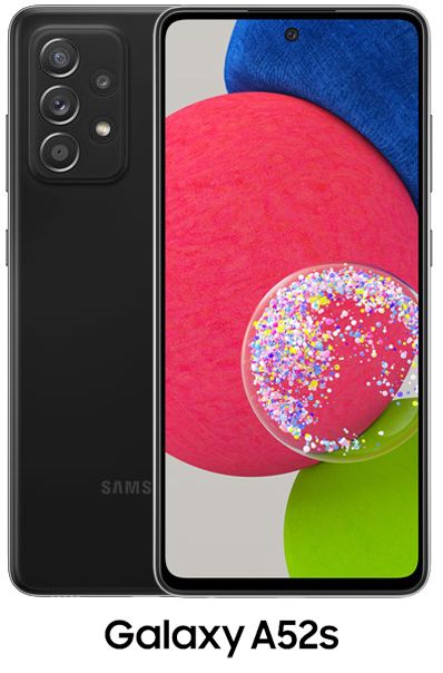 Samsung Galaxy A52s in Black.