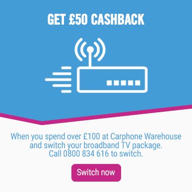 Spend &pound;100 and Switch for &pound;50 cashback